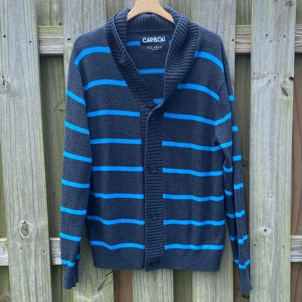 Carbon XXL Knit Button Down Cardigan Sweater